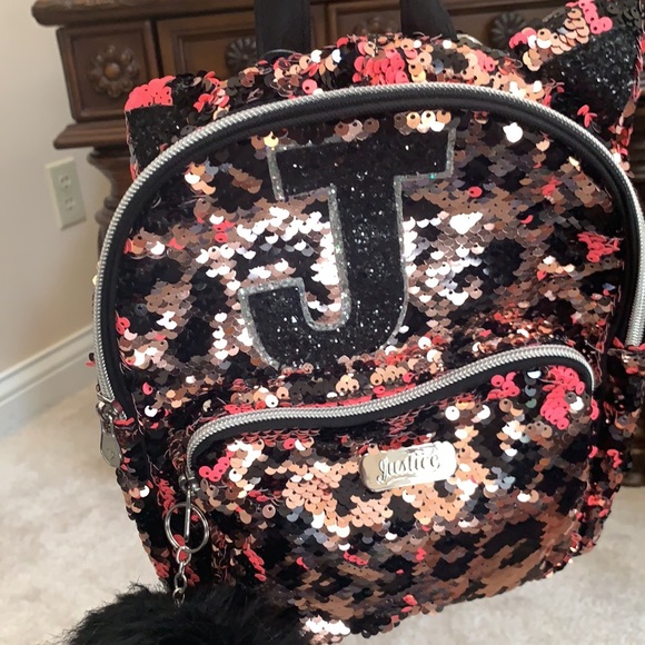 Justice J sequins small girls backpack NWT - Picture 3 of 8
